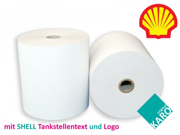 KARO Thermorolle Shell Tankstellenaufdruck [Breite 80mm, Länge 80m]
